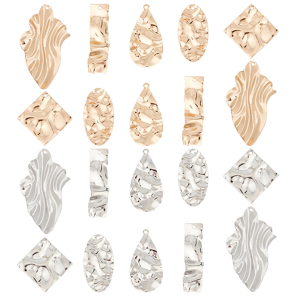 PandaHall BENECREAT 20Pcs 10 Style Brass Pendants, Textured, Oval/Rectangle/Rhombus/Teardrop/Nuggets Charm, Mixed Shapes, 25~45x9.5~25x1.5mm...
PandaHall BENECREAT 20Pcs 10 Style Brass Pendants, Textured, Oval/Rectangle/Rhombus/Teardrop/Nuggets Charm, Mixed Shapes, 25~45x9.5~25x1.5mm...