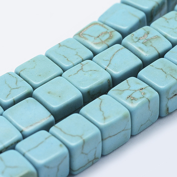 PandaHall Synthetic Turquoise Beads Strands, Dyed, Cube, Turquoise, 6x6.5x6.5mm, Hole: 1mm, about 61pcs/strand, 14.7 inch(37.5cm) Synthetic..., Green
PandaHall Synthetic Turquoise Beads Strands, Dyed, Cube, Turquoise, 6x6.5x6.5mm, Hole: 1mm, about 61pcs/strand, 14.7 inch(37.5cm) Synthetic..., Green
