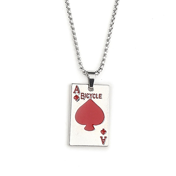 PandaHall 201 Stainless Steel Chain, Zinc Alloy Pendant and Enamel Necklaces, Playing Card, Red, 23.43 inch(59.5cm) 201 Stainless Steel...
PandaHall 201 Stainless Steel Chain, Zinc Alloy Pendant and Enamel Necklaces, Playing Card, Red, 23.43 inch(59.5cm) 201 Stainless Steel...