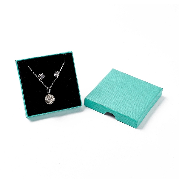 PandaHall Paper with Sponge Mat Necklace Boxes, Square, Turquoise, 9x9x1.6cm, Inner Diameter: 8.3x8.3x1cm Paper Square Green
PandaHall Paper with Sponge Mat Necklace Boxes, Square, Turquoise, 9x9x1.6cm, Inner Diameter: 8.3x8.3x1cm Paper Square Green