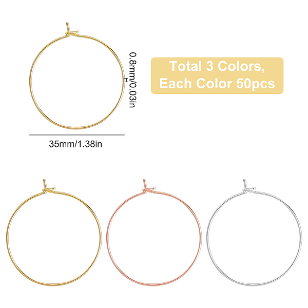 PandaHall SUNNYCLUE 150Pcs 3 Colors Brass Wine Glass Charm Rings, Hoop Earrings Findings, Mixed Color, 35x0.8mm, 20 Gauge, 50pcs/color Brass
PandaHall SUNNYCLUE 150Pcs 3 Colors Brass Wine Glass Charm Rings, Hoop Earrings Findings, Mixed Color, 35x0.8mm, 20 Gauge, 50pcs/color Brass