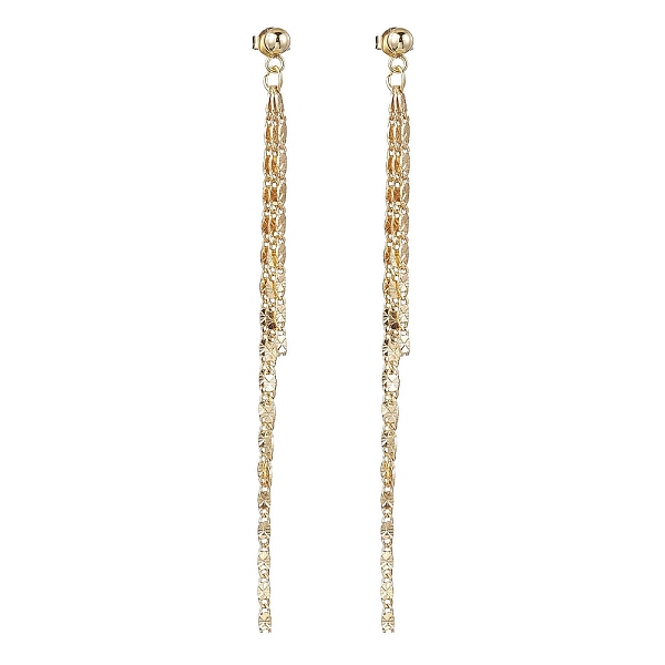 PandaHall Brass Tassel Chain Drop Earrings for Women, Ear Thread, with 304 Stainless Steel Stud Earring Findings, Golden, 87mm Brass
PandaHall Brass Tassel Chain Drop Earrings for Women, Ear Thread, with 304 Stainless Steel Stud Earring Findings, Golden, 87mm Brass