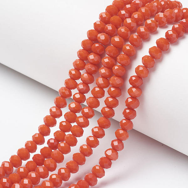 PandaHall Opaque Solid Color Glass Beads Strands, Faceted, Rondelle, Orange Red, 8x6mm, Hole: 1mm, about 72pcs/strand, 16.14 inch(41cm)...
PandaHall Opaque Solid Color Glass Beads Strands, Faceted, Rondelle, Orange Red, 8x6mm, Hole: 1mm, about 72pcs/strand, 16.14 inch(41cm)...
