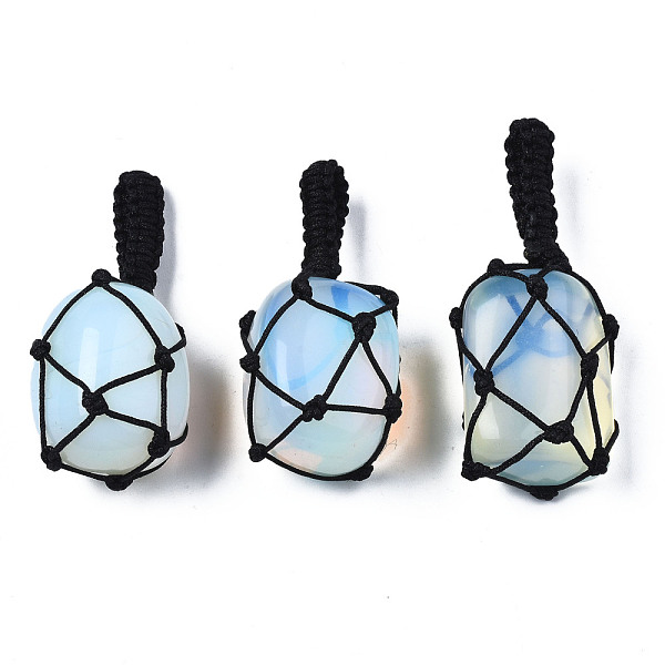 PandaHall Opalite Pendants, with Woven TaiWan Nylon Thread, Nuggets, 40~60x20~27x12~24mm, Hole: 10~16mm Opalite Nuggets
PandaHall Opalite Pendants, with Woven TaiWan Nylon Thread, Nuggets, 40~60x20~27x12~24mm, Hole: 10~16mm Opalite Nuggets