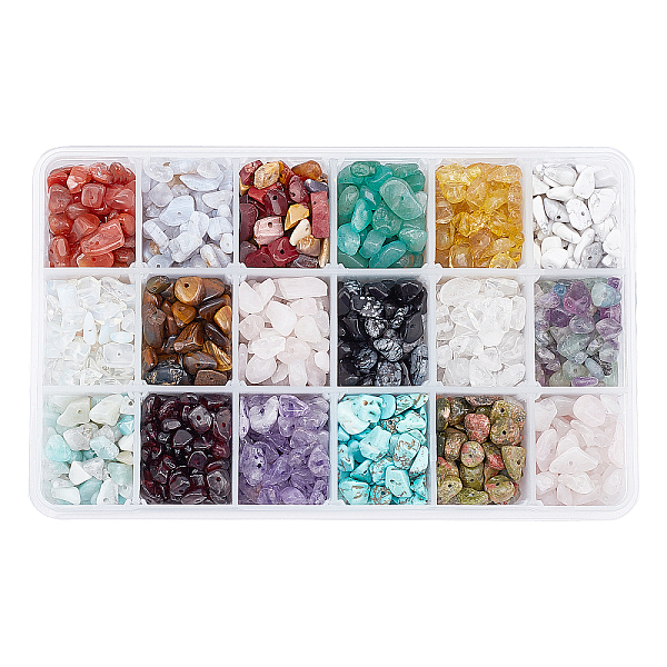 PandaHall ARRICRAFT Natural & Synthetic Mixed Gemstone Chip Beads, 5~8x5~8mm, Hole: 1mm, 18materials/box Mixed Stone Chip
PandaHall ARRICRAFT Natural & Synthetic Mixed Gemstone Chip Beads, 5~8x5~8mm, Hole: 1mm, 18materials/box Mixed Stone Chip