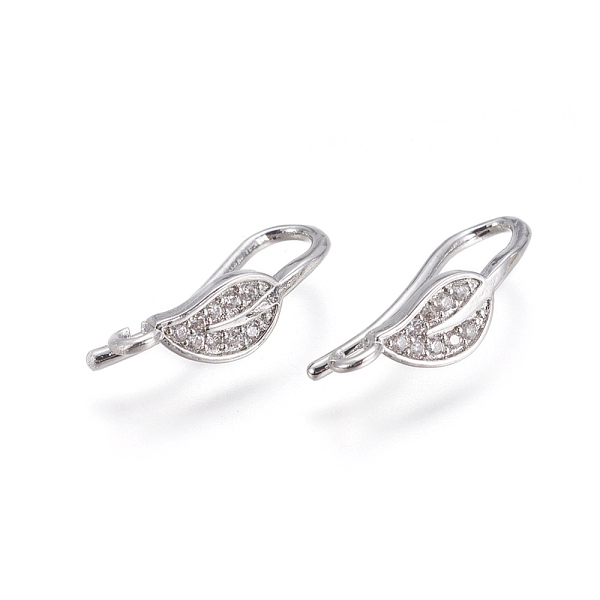PandaHall Brass Micro Pave Cubic Zirconia Earring Hooks, with Horizontal Loop, Platinum, 17x5mm, Hole: 1.4mm, Pin: 1mm Brass
PandaHall Brass Micro Pave Cubic Zirconia Earring Hooks, with Horizontal Loop, Platinum, 17x5mm, Hole: 1.4mm, Pin: 1mm Brass