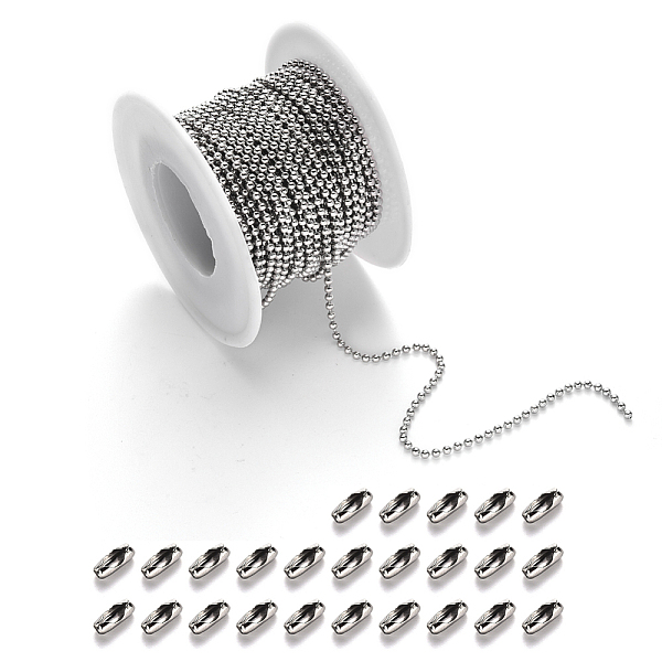 PandaHall 304 Stainless Steel Ball Chains and Ball Chain Connectors Set, Stainless Steel Color, 2mm, about 10m/roll Stainless Steel
PandaHall 304 Stainless Steel Ball Chains and Ball Chain Connectors Set, Stainless Steel Color, 2mm, about 10m/roll Stainless Steel