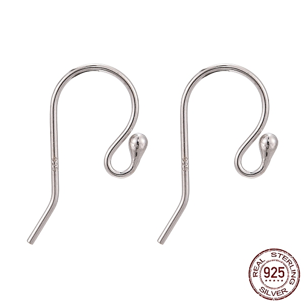 PandaHall Rhodium Plated 925 Sterling Silver Earring Hooks, Platinum, 20x10mm, Pin: 1.8mm, 13 Gauge Sterling Silver
PandaHall Rhodium Plated 925 Sterling Silver Earring Hooks, Platinum, 20x10mm, Pin: 1.8mm, 13 Gauge Sterling Silver