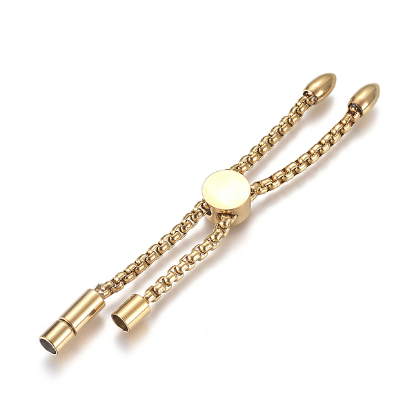 PandaHall Stainless Steel Slider Bracelet/Bolo Bracelet Making, with Cable Chains, Screws Clasps and Cord End, Golden, 5-3/8 inch(13.5cm)...
PandaHall Stainless Steel Slider Bracelet/Bolo Bracelet Making, with Cable Chains, Screws Clasps and Cord End, Golden, 5-3/8 inch(13.5cm)...