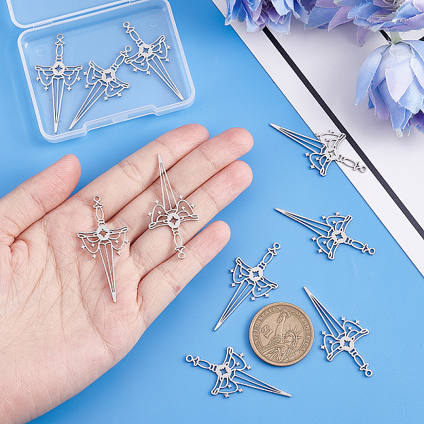 PandaHall UNICRAFTALE 10Pcs Sword Pendants Filigree Pendants 201 Stainless Steel Etched Sword Charms 45mm Long Necklace Pendants Metal...
PandaHall UNICRAFTALE 10Pcs Sword Pendants Filigree Pendants 201 Stainless Steel Etched Sword Charms 45mm Long Necklace Pendants Metal...