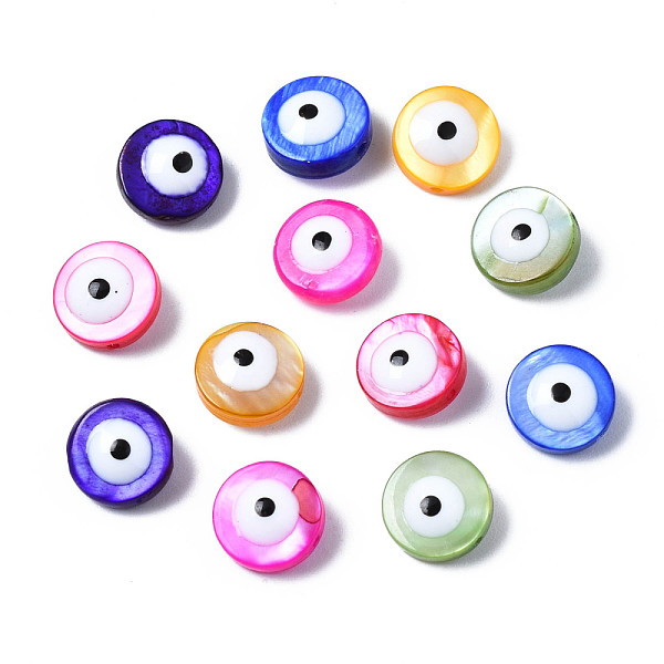 PandaHall Natural Freshwater Shell Beads, with Enamel, Dyed, Flat Round with Evil Eye, Mixed Color, 8x3~4mm, Hole: 0.8mm Freshwater Shell..., Multicolor
PandaHall Natural Freshwater Shell Beads, with Enamel, Dyed, Flat Round with Evil Eye, Mixed Color, 8x3~4mm, Hole: 0.8mm Freshwater Shell..., Multicolor
