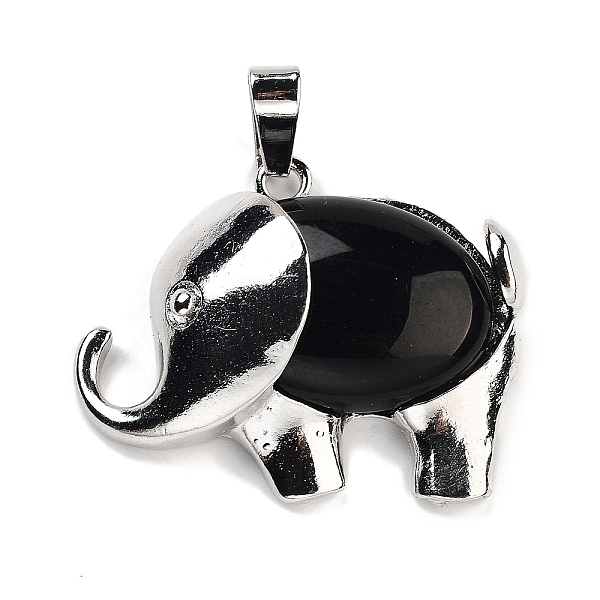 PandaHall Natural Obsidian Pendants, Elephant Charms with Alloy Findings, Platinum, 29x37~37.5x9.5~10mm, Hole: 3x9mm Obsidian Elephant
PandaHall Natural Obsidian Pendants, Elephant Charms with Alloy Findings, Platinum, 29x37~37.5x9.5~10mm, Hole: 3x9mm Obsidian Elephant