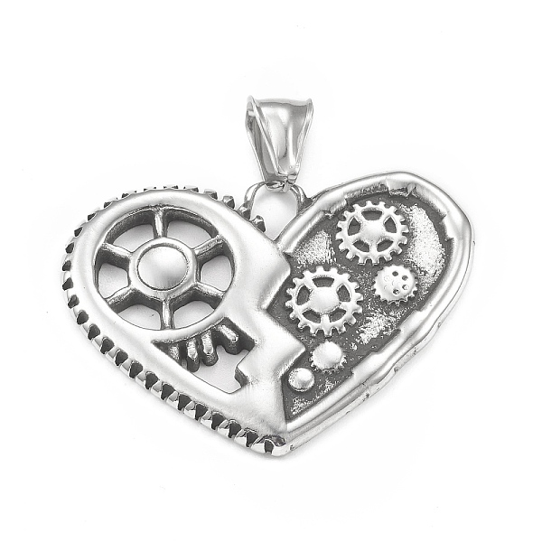 PandaHall 304 Stainless Steel Pendants, Heart with Gear Pattern Charm, Antique Silver, 31x42x3mm, Hole: 4x8.5mm 304 Stainless Steel Heart
PandaHall 304 Stainless Steel Pendants, Heart with Gear Pattern Charm, Antique Silver, 31x42x3mm, Hole: 4x8.5mm 304 Stainless Steel Heart