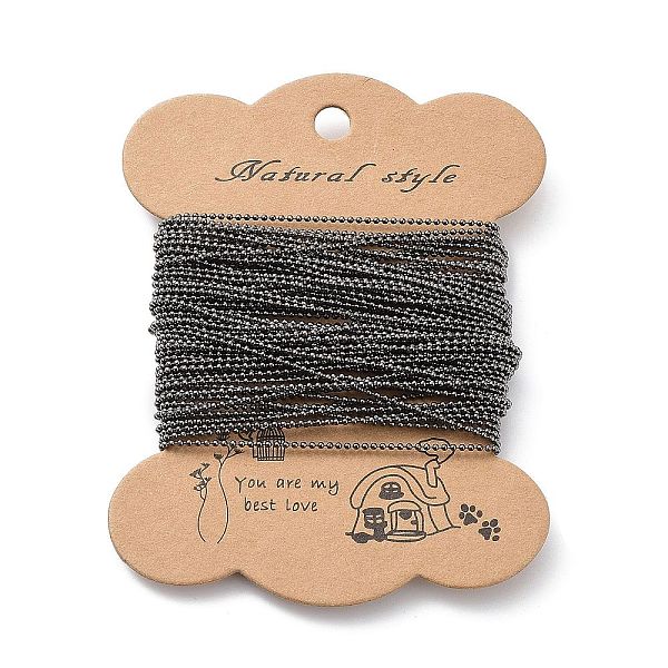 PandaHall Brass Faceted Ball Chains, Soldered, with Card Paper, Gunmetal, 1.2mm Brass Round
PandaHall Brass Faceted Ball Chains, Soldered, with Card Paper, Gunmetal, 1.2mm Brass Round