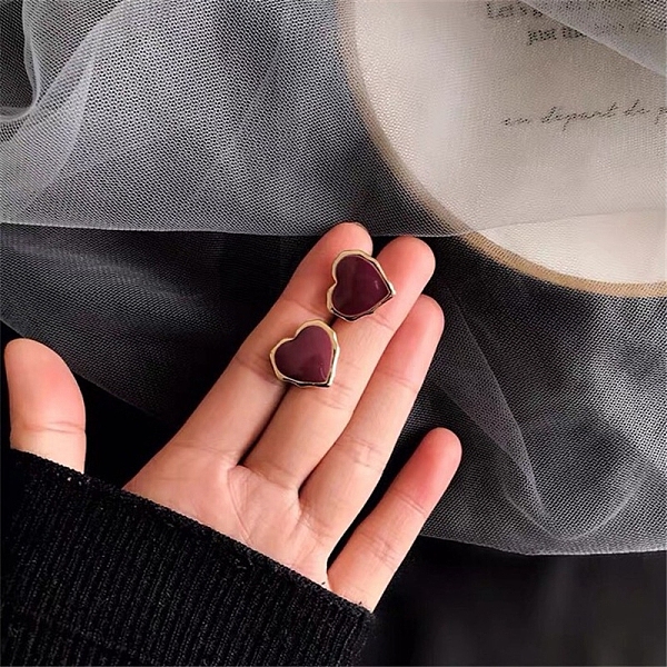 PandaHall Alloy Enamel Earrings for Women, with 925 Sterling Silver Pin, Dark Red, 24x10mm Alloy Heart
PandaHall Alloy Enamel Earrings for Women, with 925 Sterling Silver Pin, Dark Red, 24x10mm Alloy Heart