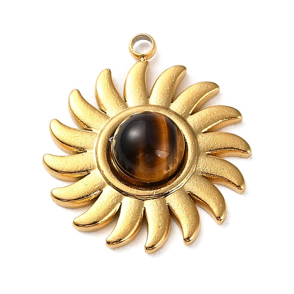 PandaHall Natural Tiger Eye Sun Pendants, Golden Plated 304 Stainless Steel Sun Charms, 19.5x17x4.5mm, Hole: 1.6mm Tiger Eye Sun
PandaHall Natural Tiger Eye Sun Pendants, Golden Plated 304 Stainless Steel Sun Charms, 19.5x17x4.5mm, Hole: 1.6mm Tiger Eye Sun
