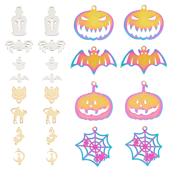 PandaHall Unicraftale 24Pcs 12 Style 201/304 Stainless Steel Pendants, Laser Cut, for Halloween, Fox & Bat & Spider and Web, Mixed Color...
PandaHall Unicraftale 24Pcs 12 Style 201/304 Stainless Steel Pendants, Laser Cut, for Halloween, Fox & Bat & Spider and Web, Mixed Color...