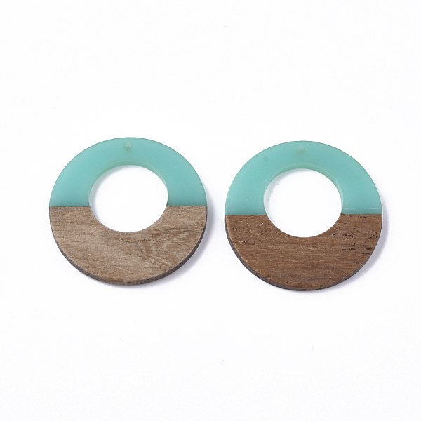 PandaHall Resin & Walnut Wood Pendants, Ring, Dark Turquoise, 38x3.5mm, Hole: 2mm Resin+Wood Ring Cyan
PandaHall Resin & Walnut Wood Pendants, Ring, Dark Turquoise, 38x3.5mm, Hole: 2mm Resin+Wood Ring Cyan