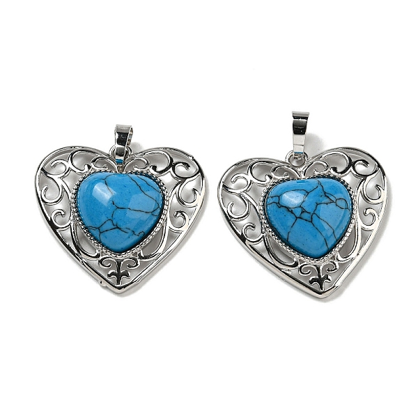 PandaHall Synthetic BlueTurquoise Peach Love Heart Pendants, Rack Plating Brass Hollow Heart Charms, Cadmium Free & Lead Free...
PandaHall Synthetic BlueTurquoise Peach Love Heart Pendants, Rack Plating Brass Hollow Heart Charms, Cadmium Free & Lead Free...