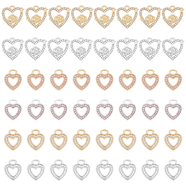 PandaHall HOBBIESAY 48Pcs 6 Style Rhinestone Pandants, with Rack Plating Alloy Findings, Nickel Free, Heart Charms, Platinum & Golden...
PandaHall HOBBIESAY 48Pcs 6 Style Rhinestone Pandants, with Rack Plating Alloy Findings, Nickel Free, Heart Charms, Platinum & Golden...