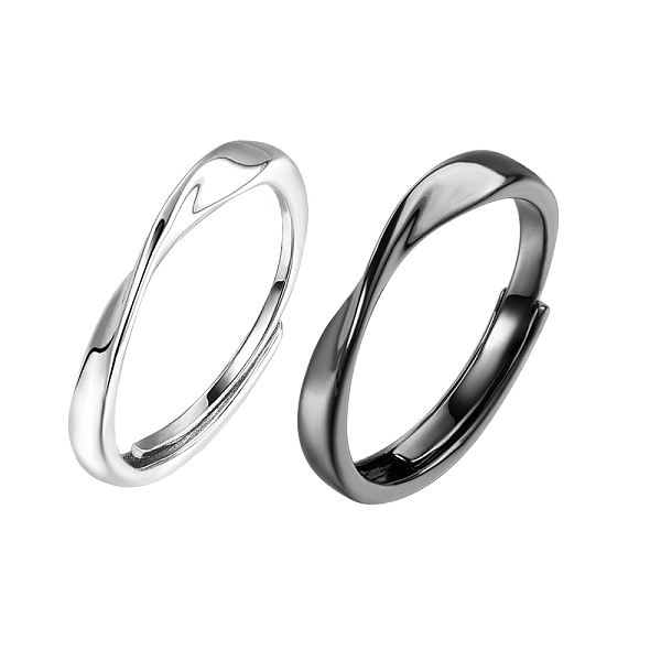 PandaHall S925 Silver Mobius Couple Rings Black White Unique Design Gift Sterling Silver
PandaHall S925 Silver Mobius Couple Rings Black White Unique Design Gift Sterling Silver