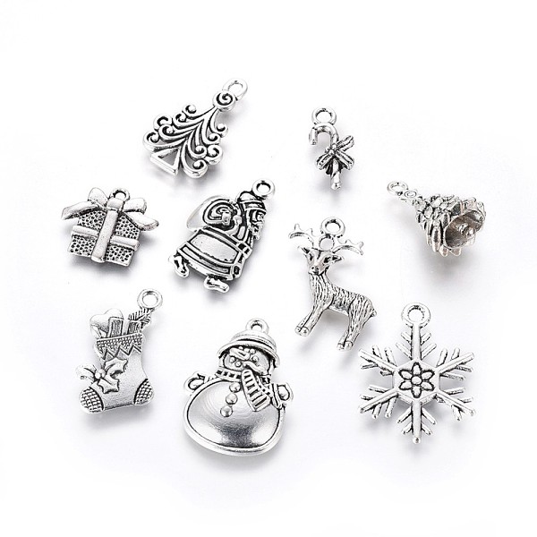 PandaHall Christmas Theme Tibetan Style Alloy Charms, Mixed Shapes, Antique Silver, 90pcs/set Alloy Mixed Shapes
PandaHall Christmas Theme Tibetan Style Alloy Charms, Mixed Shapes, Antique Silver, 90pcs/set Alloy Mixed Shapes