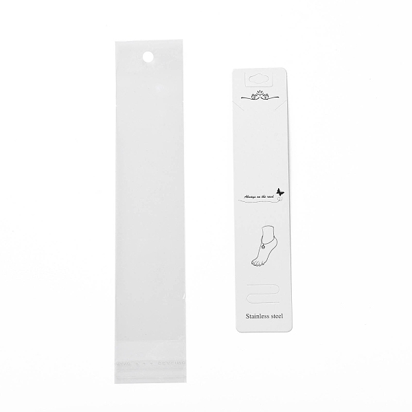 PandaHall Paper anklet Display Cards, with OPP Cellophane Bags, Rectangle with Foot Pattern, White, Card: 19.5x4x0.05cm, Bag: 25x5x0.01cm...
PandaHall Paper anklet Display Cards, with OPP Cellophane Bags, Rectangle with Foot Pattern, White, Card: 19.5x4x0.05cm, Bag: 25x5x0.01cm...