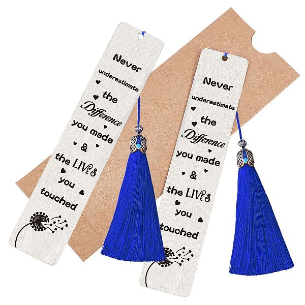 PandaHall CRASPIRE DIY Rectangle Bookmark Making Kits, Including Stainless Steel Bookmark Card, Polyester Tassel, Dandelion Pattern, Card..., Blue
PandaHall CRASPIRE DIY Rectangle Bookmark Making Kits, Including Stainless Steel Bookmark Card, Polyester Tassel, Dandelion Pattern, Card..., Blue