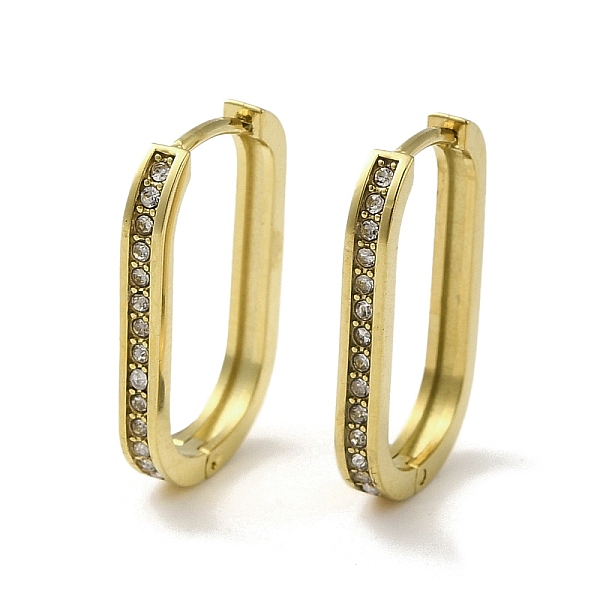 PandaHall 304 Stainless Steel Hoop Earrings with Rhinestone, Oval, Real 14K Gold Plated, 19x2mm Rhinestone Oval Clear
PandaHall 304 Stainless Steel Hoop Earrings with Rhinestone, Oval, Real 14K Gold Plated, 19x2mm Rhinestone Oval Clear