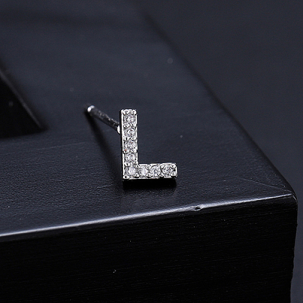 PandaHall Platinum Brass Micro Pave Cubic Zirconia Stud Earrings, Initial Letter, Letter L, No Size Cubic Zirconia Letter L Clear
PandaHall Platinum Brass Micro Pave Cubic Zirconia Stud Earrings, Initial Letter, Letter L, No Size Cubic Zirconia Letter L Clear