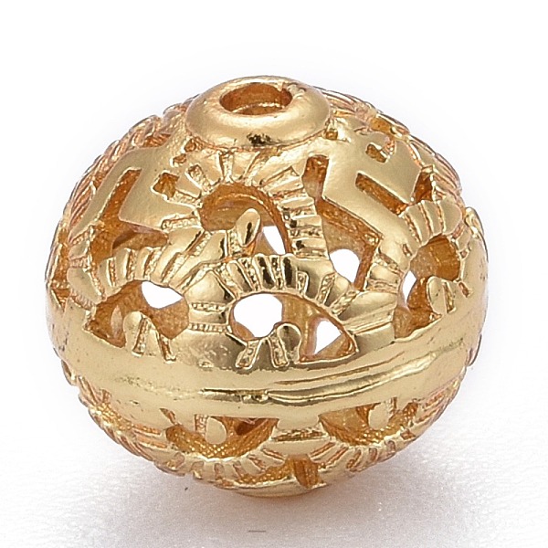 PandaHall Brass Filigree Beads, Long-Lasting Plated, Hollow, Round, Real 18K Gold Plated, 10x9.5mm, Hole: 1mm Brass Round
PandaHall Brass Filigree Beads, Long-Lasting Plated, Hollow, Round, Real 18K Gold Plated, 10x9.5mm, Hole: 1mm Brass Round