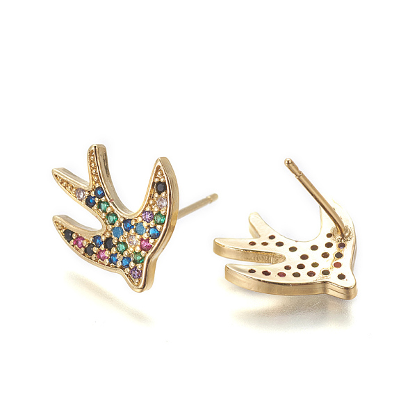 PandaHall Eco-Friendly Brass Ear Studs, with Cubic Zirconia, Lead Free & Cadmium Free, Swallow, Golden, 13x14x2mm, Pin: 0.8mm Cubic Zirconia..., Multicolor
PandaHall Eco-Friendly Brass Ear Studs, with Cubic Zirconia, Lead Free & Cadmium Free, Swallow, Golden, 13x14x2mm, Pin: 0.8mm Cubic Zirconia..., Multicolor