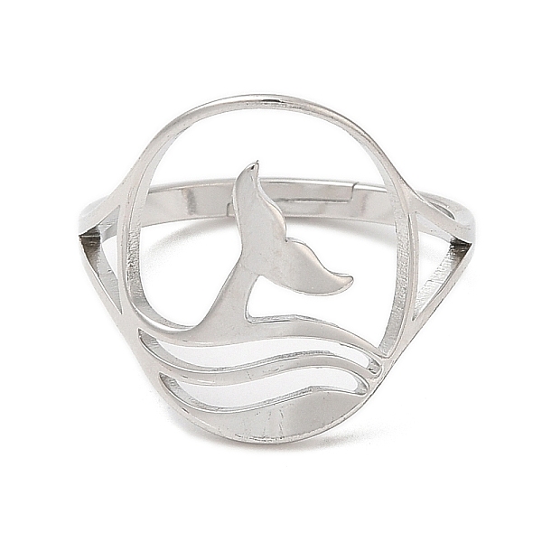 PandaHall 304 Stainless Steel Whale Tail Adjustable Ring for Women, Stainless Steel Color, US Size 6(16.5mm) 304 Stainless Steel
PandaHall 304 Stainless Steel Whale Tail Adjustable Ring for Women, Stainless Steel Color, US Size 6(16.5mm) 304 Stainless Steel