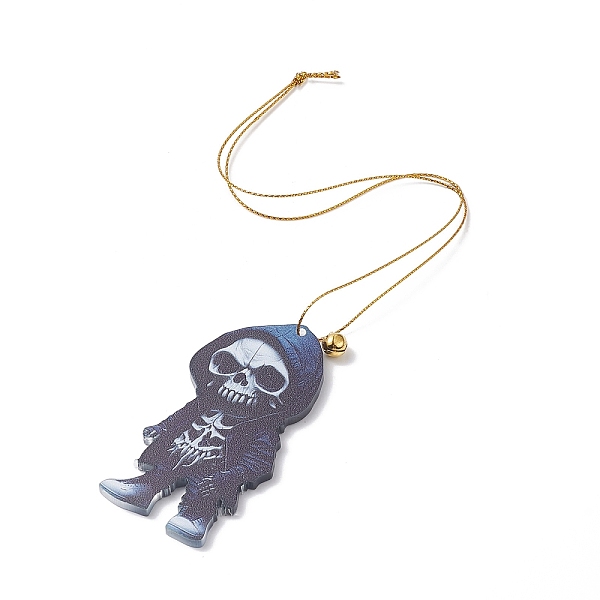 PandaHall Acrylic Halloween Style Big Pendants with Brass Bell and Nylon Cord, Skeleton, Royal Blue, 316x0.9mm Brass+Acrylic Skeleton
PandaHall Acrylic Halloween Style Big Pendants with Brass Bell and Nylon Cord, Skeleton, Royal Blue, 316x0.9mm Brass+Acrylic Skeleton