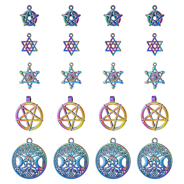 PandaHall CHGCRAFT 20Pcs 5 Style Plated Alloy Pendants, Cadmium Free & Lead Free, Pentacle & Star of David with Eye & Flat Round with Moon &...
PandaHall CHGCRAFT 20Pcs 5 Style Plated Alloy Pendants, Cadmium Free & Lead Free, Pentacle & Star of David with Eye & Flat Round with Moon &...