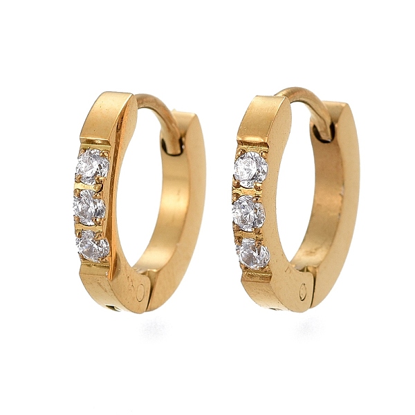 PandaHall 304 Stainless Steel Huggie Hoop Earrings, with Clear Cubic Zirconia, Ring, Golden, 12.5x13x2mm, Pin: 1.2mm 304 Stainless Steel...
PandaHall 304 Stainless Steel Huggie Hoop Earrings, with Clear Cubic Zirconia, Ring, Golden, 12.5x13x2mm, Pin: 1.2mm 304 Stainless Steel...