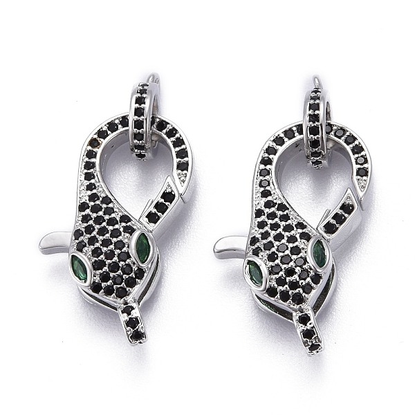 PandaHall Brass Micro Pave Black & Green Cubic Zirconia Lobster Claw Clasp, Long-Lasting Plated, with Jump Rings, Snake Shape, Real Platinum...
PandaHall Brass Micro Pave Black & Green Cubic Zirconia Lobster Claw Clasp, Long-Lasting Plated, with Jump Rings, Snake Shape, Real Platinum...