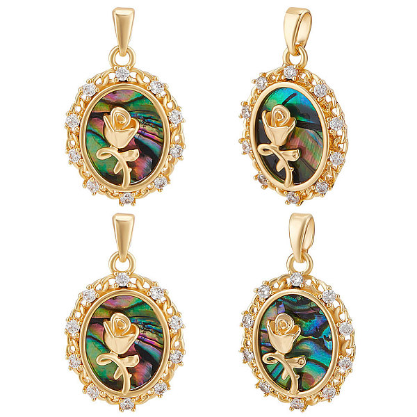 PandaHall Beebeecraft 5Pcs Natural Abalone Shell/Paua Shell Pendants, with Brass Micro Pave Clear Cubic Zirconia Findings, Oval with Rose...
PandaHall Beebeecraft 5Pcs Natural Abalone Shell/Paua Shell Pendants, with Brass Micro Pave Clear Cubic Zirconia Findings, Oval with Rose...