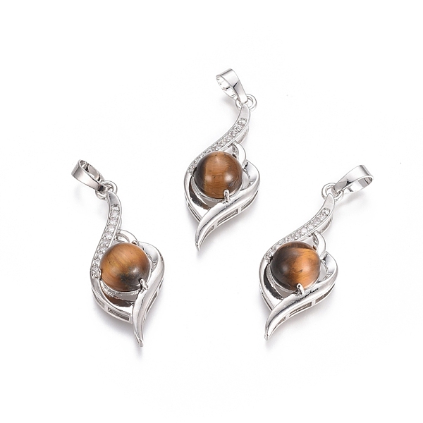 PandaHall Natural Tiger Eye Pendants, with Platinum Tone Brass Findings and Crystal Rhinestone, Flower, 37.3x15x9.8mm, Hole: 7x4.5mm Tiger..., Clear
PandaHall Natural Tiger Eye Pendants, with Platinum Tone Brass Findings and Crystal Rhinestone, Flower, 37.3x15x9.8mm, Hole: 7x4.5mm Tiger..., Clear