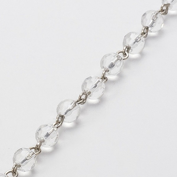 PandaHall Handmade Faceted Round Glass Beads Chains for Necklaces Bracelets Making, with Iron Eye Pin, Unwelded, Clear, 39.3 inch, about...
PandaHall Handmade Faceted Round Glass Beads Chains for Necklaces Bracelets Making, with Iron Eye Pin, Unwelded, Clear, 39.3 inch, about...