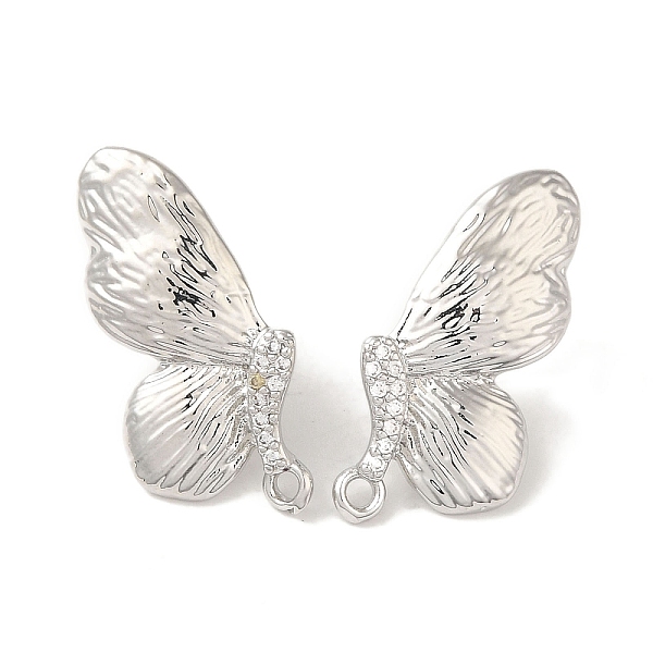 PandaHall Brass Micro Pave Cubic Zirconia Studs Earrings Findings, Butterfly, Platinum, 27x17mm, Hole: 1.6mm, Pin: 11x0.7mm Brass+Cubic..., Clear
PandaHall Brass Micro Pave Cubic Zirconia Studs Earrings Findings, Butterfly, Platinum, 27x17mm, Hole: 1.6mm, Pin: 11x0.7mm Brass+Cubic..., Clear
