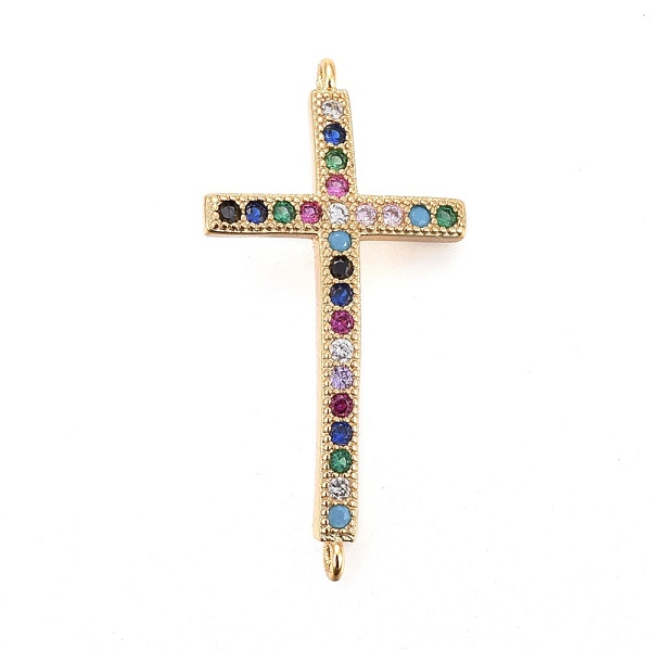 PandaHall Brass Micro Pave Cubic Zirconia Links, Sideways Cross, Colorful, Golden, 29x15.5x2mm, Hole: 1mm Brass+Cubic Zirconia Cross
PandaHall Brass Micro Pave Cubic Zirconia Links, Sideways Cross, Colorful, Golden, 29x15.5x2mm, Hole: 1mm Brass+Cubic Zirconia Cross
