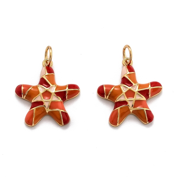 PandaHall Brass Enamel Pendants, with Jump Ring, Long-Lasting Plated, Real 18K Gold Plated, Starfish, Coral, 18x16x3mm, Hole: 3.8mm..., Red
PandaHall Brass Enamel Pendants, with Jump Ring, Long-Lasting Plated, Real 18K Gold Plated, Starfish, Coral, 18x16x3mm, Hole: 3.8mm..., Red