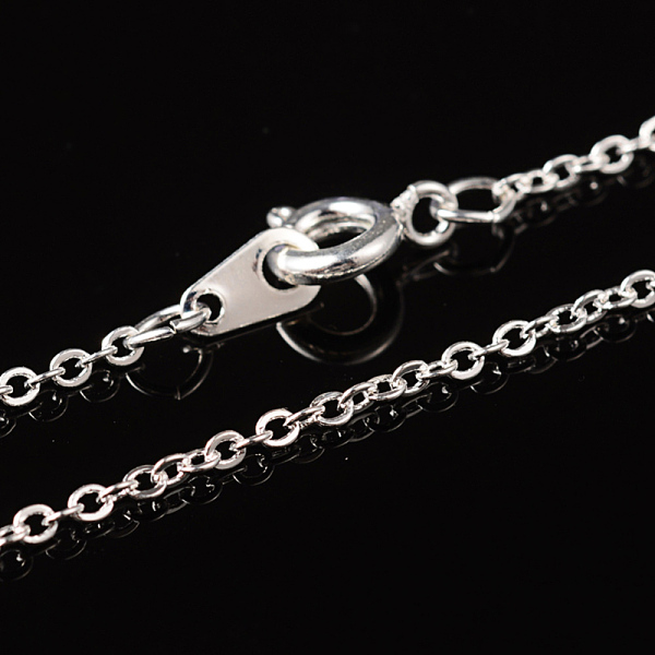 PandaHall Brass Cable Chain Necklace, Silver Color Plated, Nickel Free, chain: 2mm long, 1.5mm wide, 18 inch Brass
PandaHall Brass Cable Chain Necklace, Silver Color Plated, Nickel Free, chain: 2mm long, 1.5mm wide, 18 inch Brass