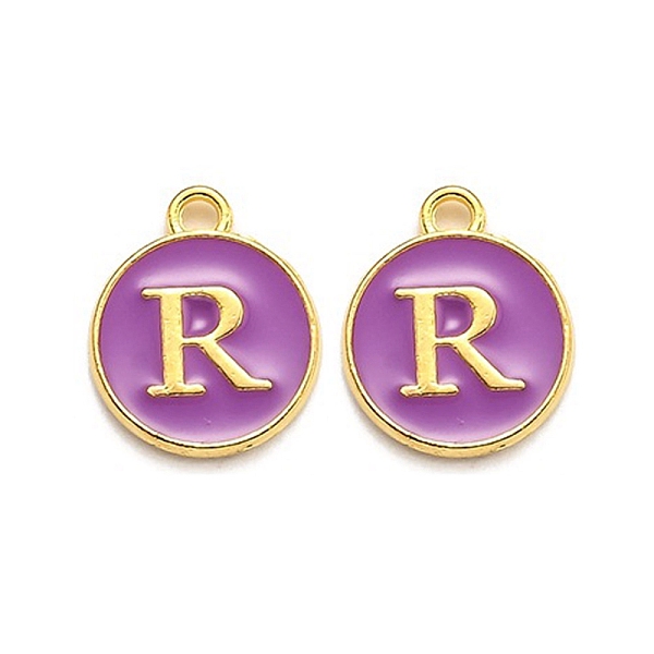 PandaHall Golden Plated Alloy Enamel Charms, Enamelled Sequins, Flat Round with Alphabet, Letter.R, Purple, 14x12x2mm, Hole: 1.5mm...
PandaHall Golden Plated Alloy Enamel Charms, Enamelled Sequins, Flat Round with Alphabet, Letter.R, Purple, 14x12x2mm, Hole: 1.5mm...