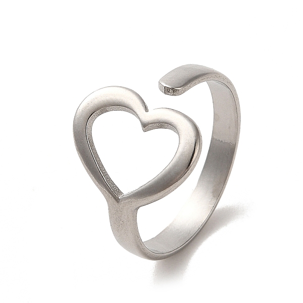 PandaHall 304 Stainless Steel Open Cuff Ring, Heart, Stainless Steel Color, Inner Diameter: 17.4mm 304 Stainless Steel Heart
PandaHall 304 Stainless Steel Open Cuff Ring, Heart, Stainless Steel Color, Inner Diameter: 17.4mm 304 Stainless Steel Heart
