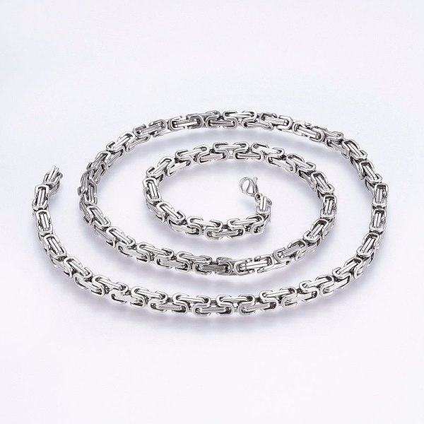 PandaHall 201 Stainless Steel Byzantine Chain Necklaces, with Lobster Claw Clasps, Stainless Steel Color, 23.6 inch(60cm), 5mm 201 Stainless...
PandaHall 201 Stainless Steel Byzantine Chain Necklaces, with Lobster Claw Clasps, Stainless Steel Color, 23.6 inch(60cm), 5mm 201 Stainless...