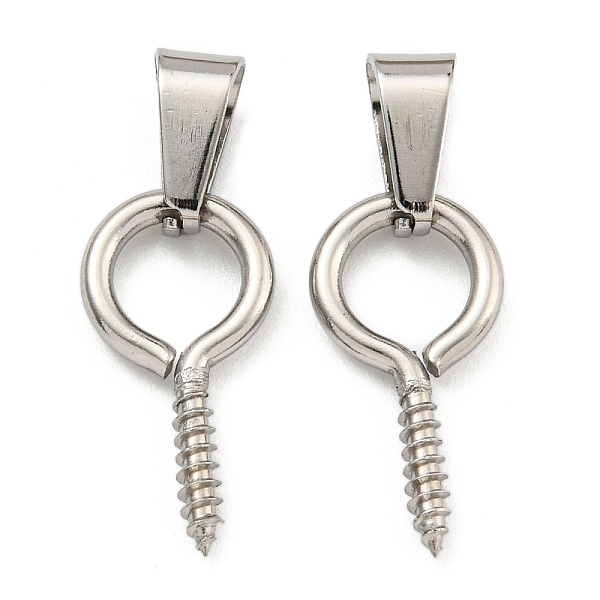 PandaHall 304 Stainless Steel Screw Eye Pin Peg Bails, with 201 Stainless Steel Snap On Bails, For Half Drilled Beads, Stainless Steel Color...
PandaHall 304 Stainless Steel Screw Eye Pin Peg Bails, with 201 Stainless Steel Snap On Bails, For Half Drilled Beads, Stainless Steel Color...