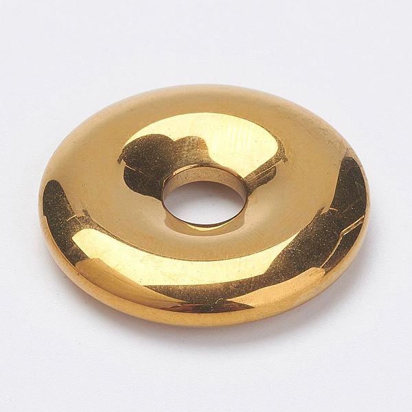 PandaHall Non-Magnetic Synthetic Hematite Pendants, Donut/Pi Disc, Grade A, Golden Plated, 30x6mm, Hole: 7mm Non-magnetic Hematite Donut
PandaHall Non-Magnetic Synthetic Hematite Pendants, Donut/Pi Disc, Grade A, Golden Plated, 30x6mm, Hole: 7mm Non-magnetic Hematite Donut
