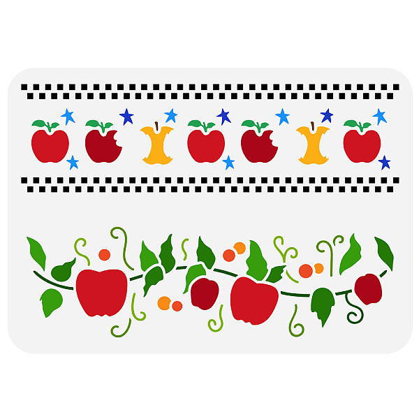 PandaHall FINGERINSPIRE Mela Border Painting Stencil 11.7x8.3 inch Hollow Out Apple Border Drawing Template Classroom Wall Decoration...
PandaHall FINGERINSPIRE Mela Border Painting Stencil 11.7x8.3 inch Hollow Out Apple Border Drawing Template Classroom Wall Decoration...